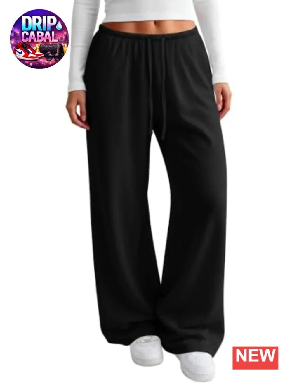 Wide Leg Lounge Pants Women Drawstring Elastic Waist Lightweight with Pockets